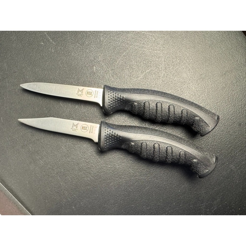 Member's Mark 2pc Paring Knife Set 3.25" clip point 3" spear NSF